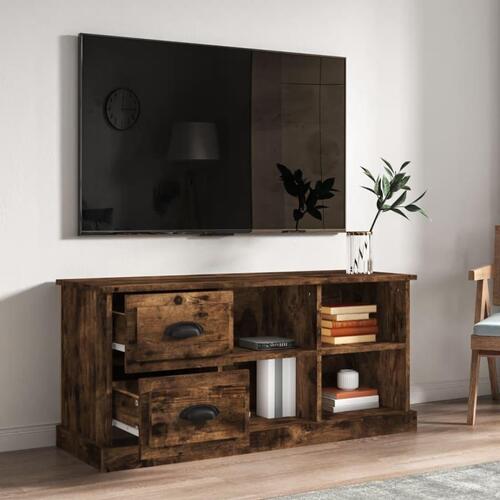 Tv-bord 102x35,5x47,5 cm konstrueret træ røget egetræsfarve