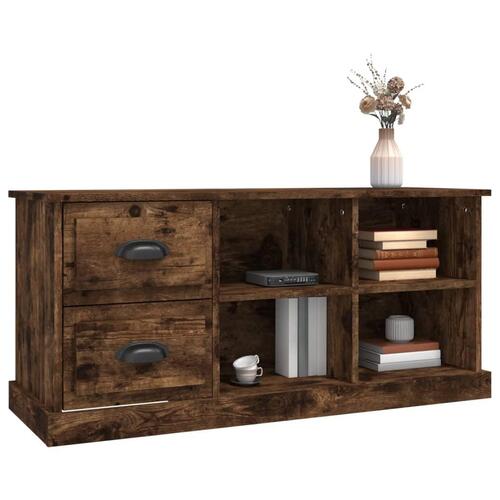 Tv-bord 102x35,5x47,5 cm konstrueret træ røget egetræsfarve