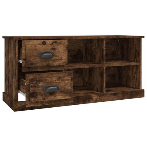Tv-bord 102x35,5x47,5 cm konstrueret træ røget egetræsfarve
