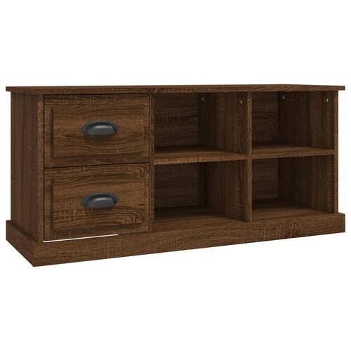 Tv-bord 102x35,5x47,5 cm konstrueret træ brun egetræsfarve