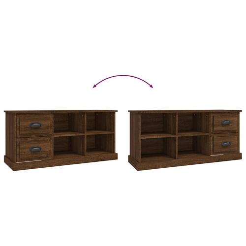 Tv-bord 102x35,5x47,5 cm konstrueret træ brun egetræsfarve