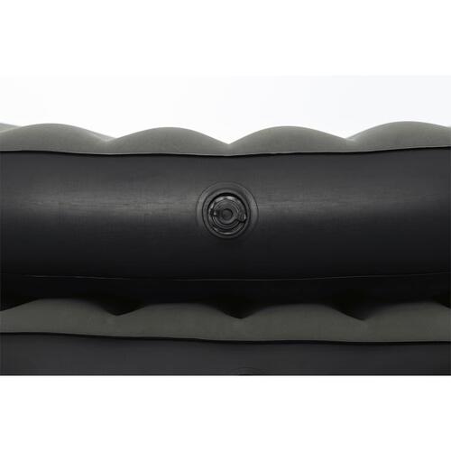 3-i-1 oppustelig luftmadras 188x99x25 cm sort og grå
