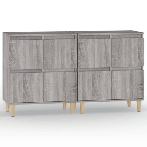 Skænke 2 stk. 60x35x70 cm konstrueret træ grå sonoma-eg