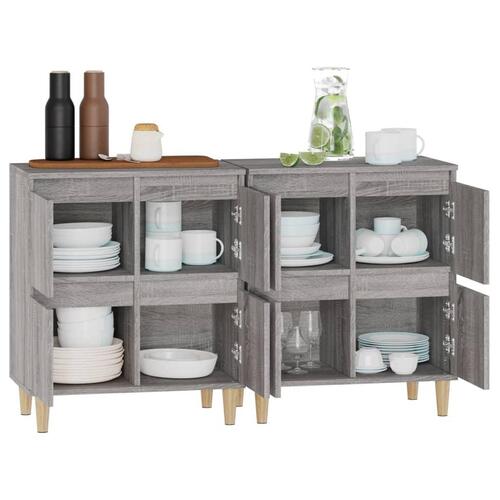 Skænke 2 stk. 60x35x70 cm konstrueret træ grå sonoma-eg