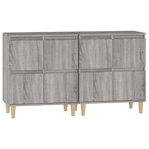 Skænke 2 stk. 60x35x70 cm konstrueret træ grå sonoma-eg