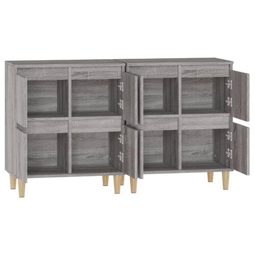 Skænke 2 stk. 60x35x70 cm konstrueret træ grå sonoma-eg