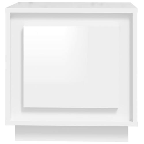 Sengeborde 2 stk. 44x35x45 cm konstrueret træ hvid højglans