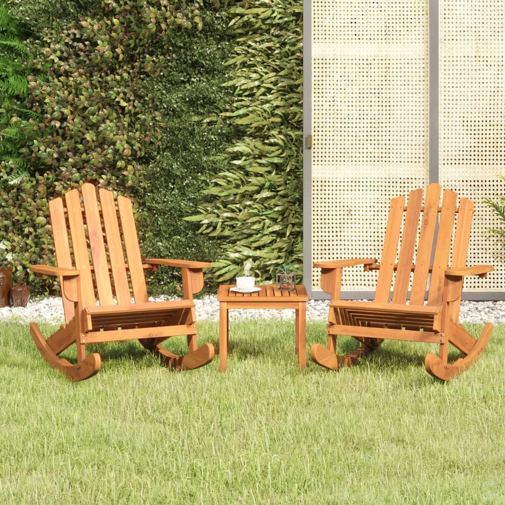 Adirondack-loungesæt til haven 3 dele massivt akacietræ billede