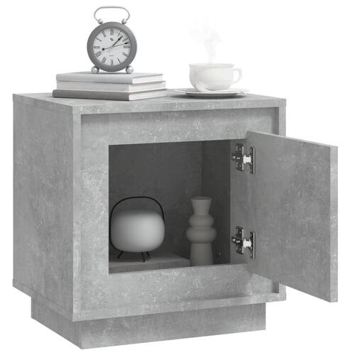 Sengebord 44x35x45 cm konstrueret træ betongrå
