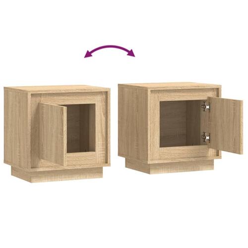 Sengebord 44x35x45 cm konstrueret træ sonoma-eg