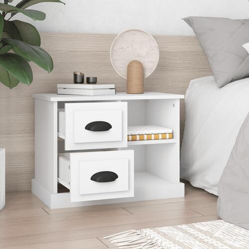 Sengebord 60x35,5x45 cm hvid