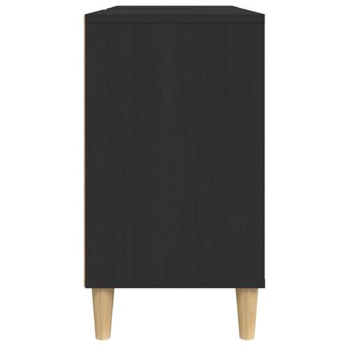 Underskab til håndvask 80x33x60 cm konstrueret træ sort