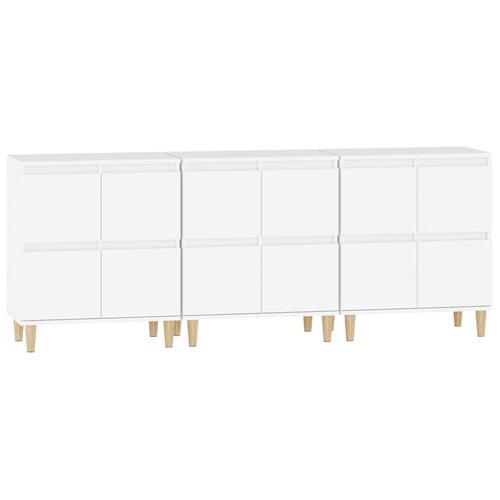 Skænke 3 stk. 60x35x70 cm konstrueret træ hvid