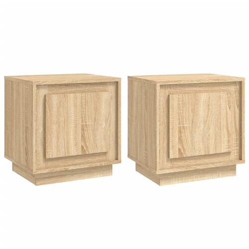 Sengeborde 2 stk. 44x35x45 cm konstrueret træ sonoma-eg