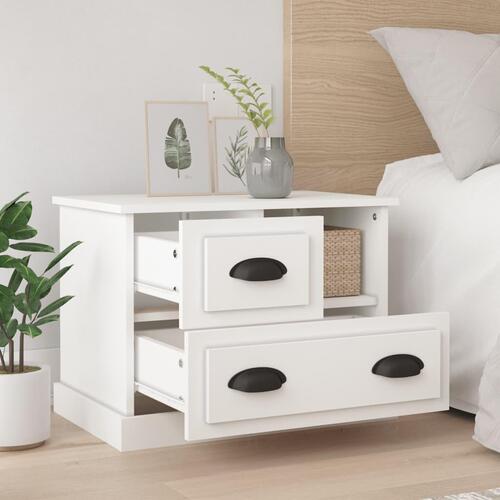 Sengebord 60x39x45 cm hvid