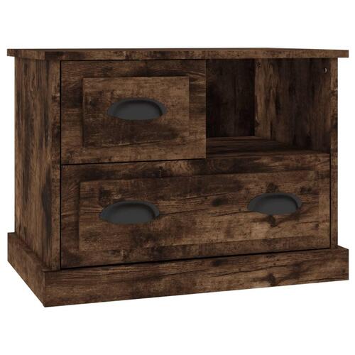 Sengebord 60x39x45 cm røget egetræsfarve