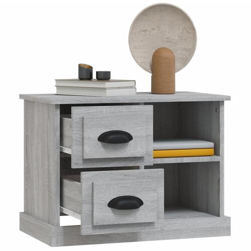 Sengebord 60x35,5x45 cm grå sonoma-eg