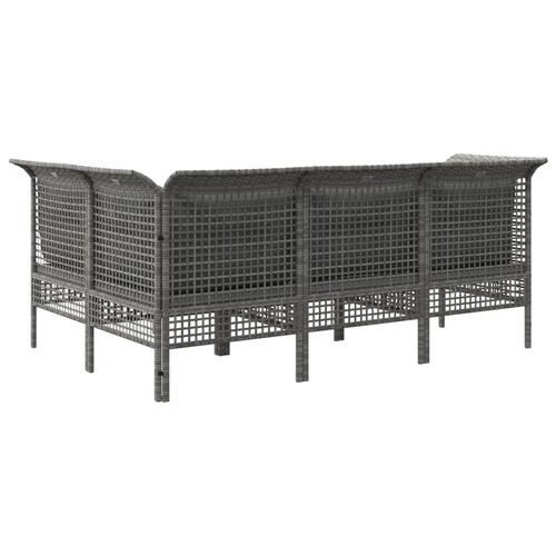 Loungesæt til haven 4 dele med hynder polyrattan grå