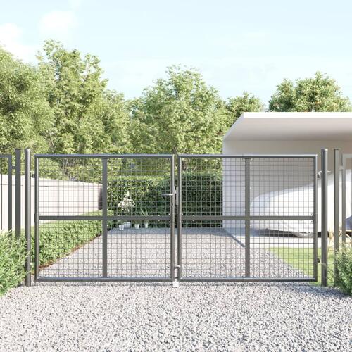 Gitterlåge til havehegn 300x175 cm galvaniseret stål mørkegrå