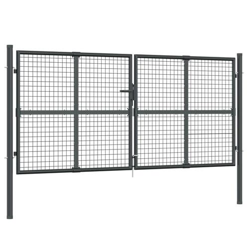 Gitterlåge til havehegn 300x175 cm galvaniseret stål mørkegrå