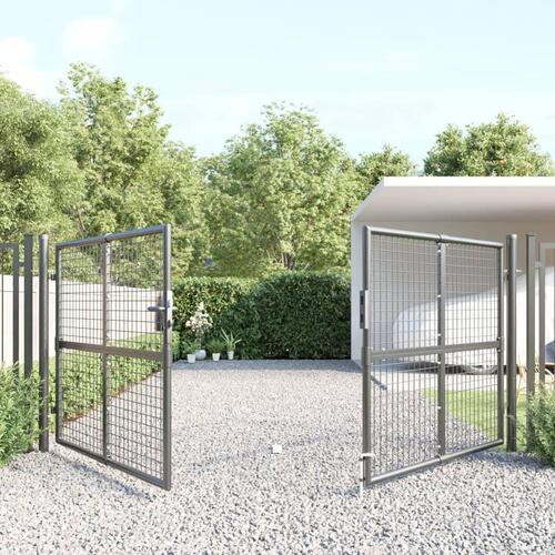 Gitterlåge til havehegn 300x175 cm galvaniseret stål mørkegrå