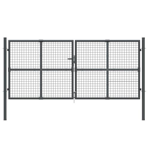 Gitterlåge til havehegn 300x175 cm galvaniseret stål mørkegrå