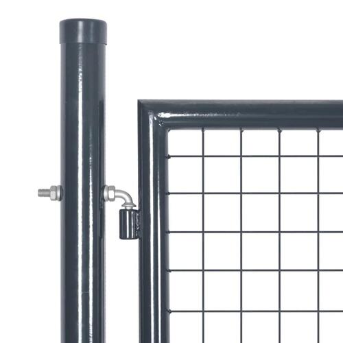 Gitterlåge til havehegn 300x175 cm galvaniseret stål mørkegrå