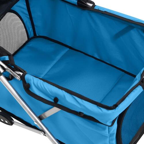 Foldbar hundeklapvogn 76x50x100 cm oxfordstof blå