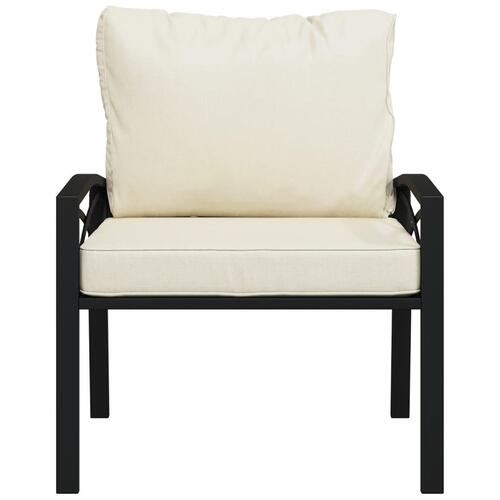 Havestole 2 stk. med sandfarvede hynder 68x76x79 cm stål