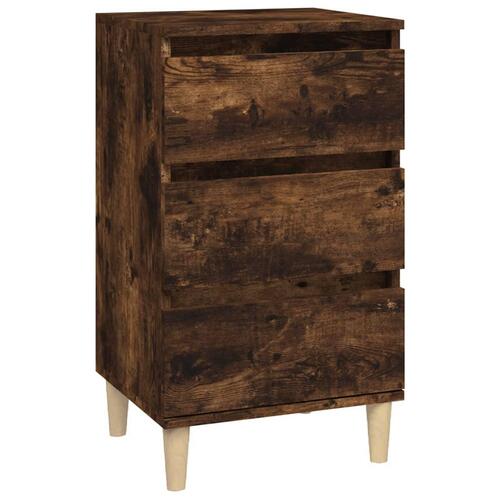 Sengebord 40x35x70 cm konstrueret træ røget egetræsfarve