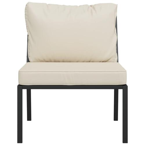 Havestole 2 stk. med sandfarvede hynder 60x74x79 cm stål