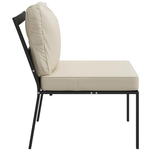Havestole 2 stk. med sandfarvede hynder 60x74x79 cm stål