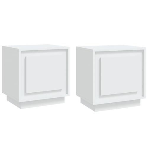 Sengeborde 2 stk. 44x35x45 cm konstrueret træ hvid