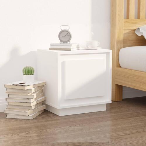 Sengeborde 2 stk. 44x35x45 cm konstrueret træ hvid