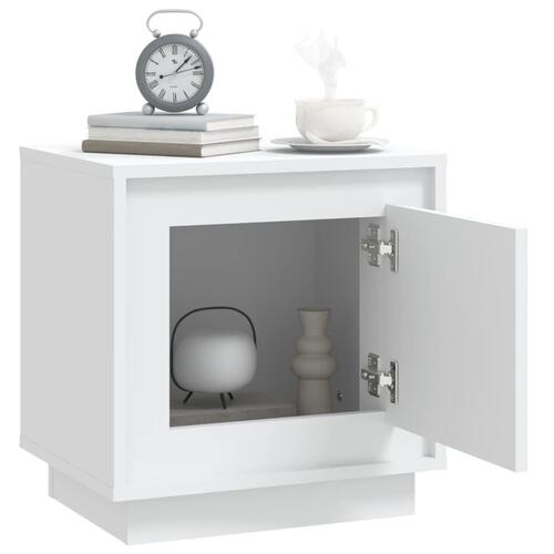 Sengeborde 2 stk. 44x35x45 cm konstrueret træ hvid