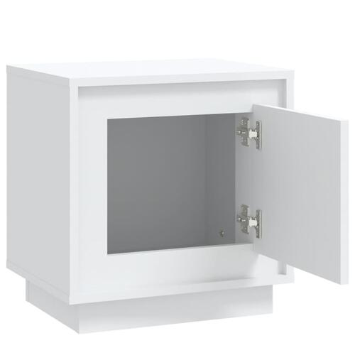 Sengeborde 2 stk. 44x35x45 cm konstrueret træ hvid