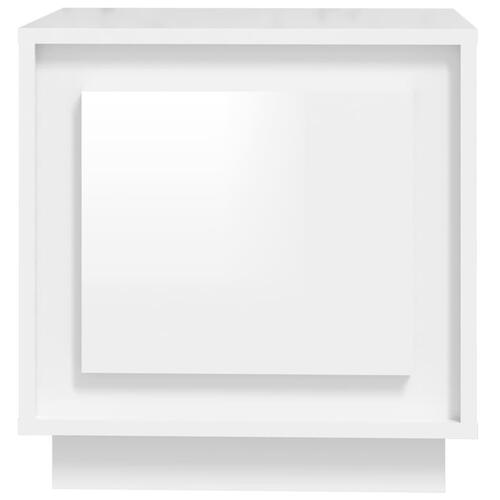 Sengebord 44x35x45 cm konstrueret træ hvid højglans