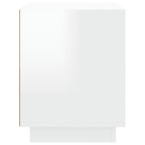 Sengebord 44x35x45 cm konstrueret træ hvid højglans