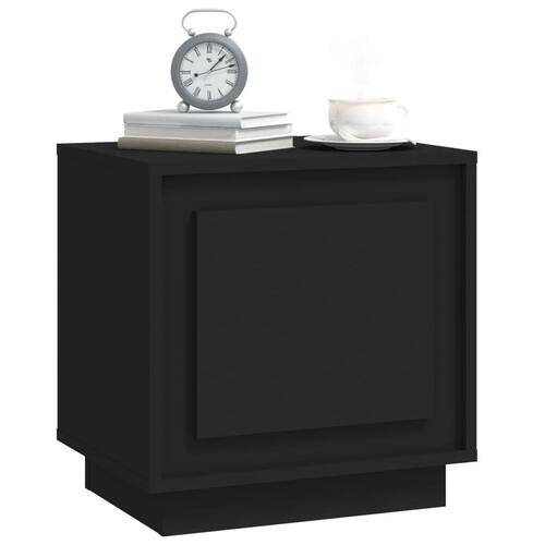 Sengeborde 2 stk. 44x35x45 cm konstrueret træ sort