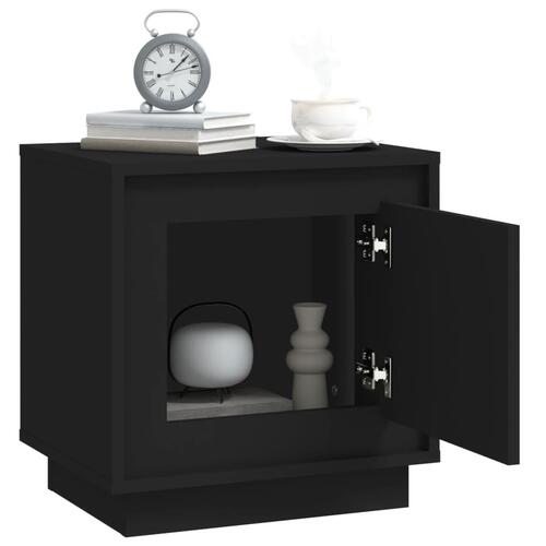 Sengeborde 2 stk. 44x35x45 cm konstrueret træ sort