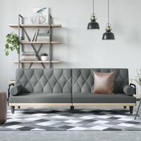 Sovesofa med armlæn stof mørkegrå