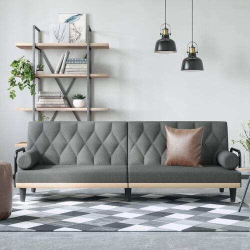 Sovesofa med armlæn stof mørkegrå
