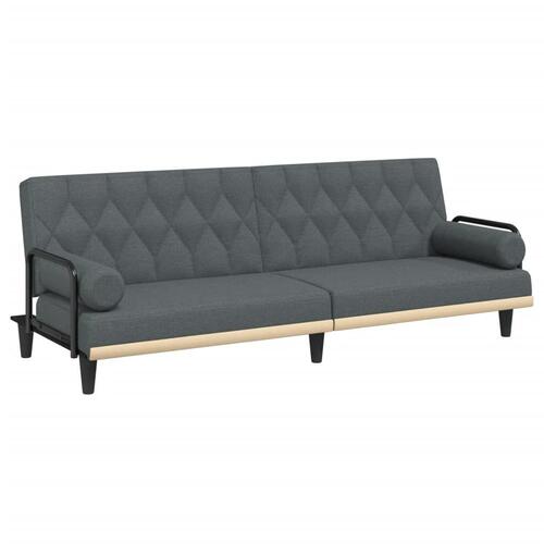Sovesofa med armlæn stof mørkegrå
