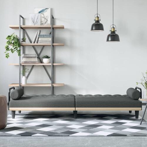 Sovesofa med armlæn stof mørkegrå