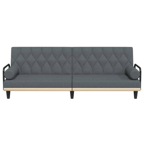 Sovesofa med armlæn stof mørkegrå