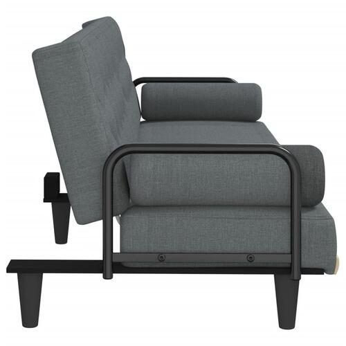 Sovesofa med armlæn stof mørkegrå