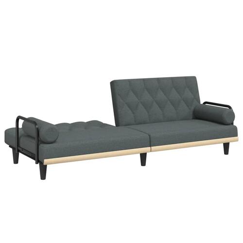 Sovesofa med armlæn stof mørkegrå