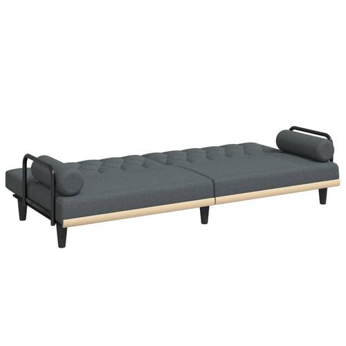 Sovesofa med armlæn stof mørkegrå