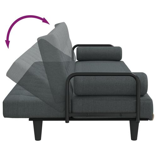 Sovesofa med armlæn stof mørkegrå