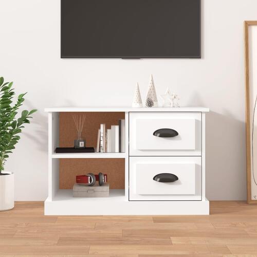 Tv-bord 73x35,5x47,5 cm konstrueret træ hvid
